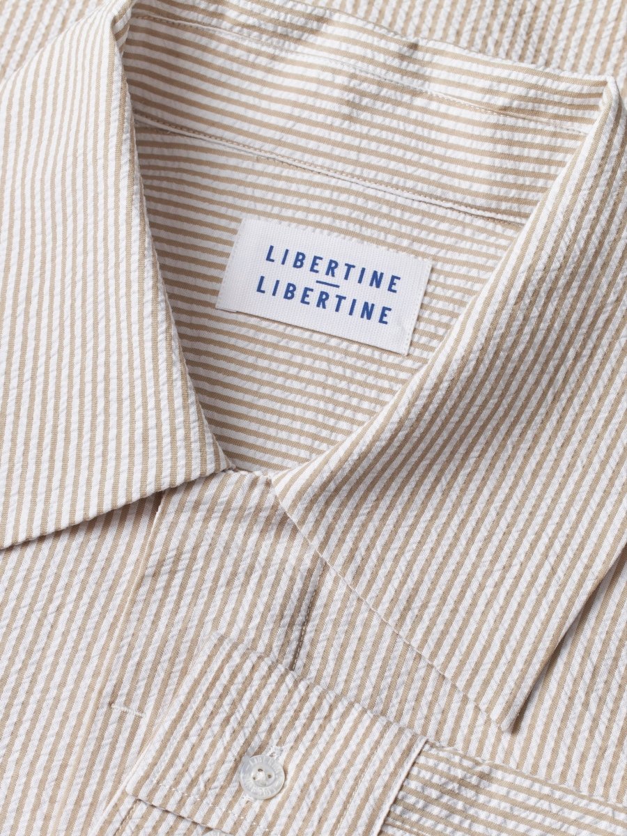 Libertine Domain Shirt Beige Stripe - KYOTO - Libertine-Libertine