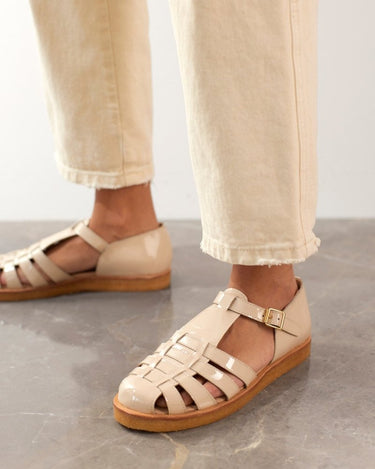 ANGULUS Strap sandal with buckle beige - KYOTO - ANGULUS