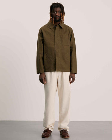 ANOTHER ASPECT Waxed Cotton Overshirt Leaf - KYOTO - ANOTHER ASPECT