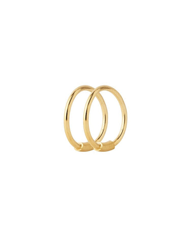 MB Basic Hoop earring XS 100212 Gold- 1 pcs - KYOTO - Maria Black