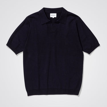 Norse Leif Linen Polo Dark Navy - KYOTO - Norse Projects