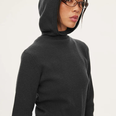 Oval Square Alanis Hood Knit Black