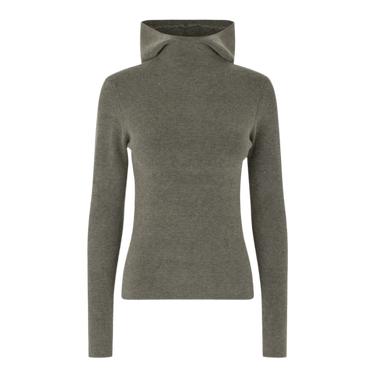 Oval Square Alanis Hood Knit Coca Mocha