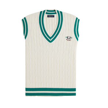 Fred Perry Cable Knit Tennis Tank Ecru