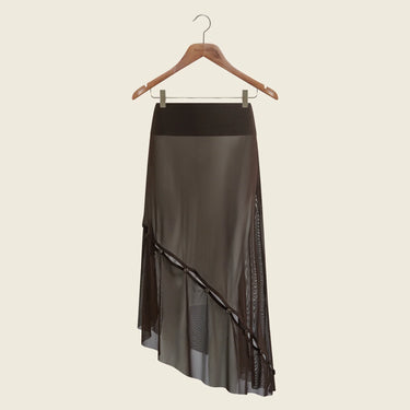 House of Sunny  VOL2659 THE ROSEWOOD MESH SKIRT ROSEWOOD BROWN
