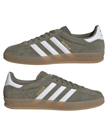 Adidas GAZELLE INDOOR OLISTR/FTWWHT/GOLDMT Sneakers Olive - KYOTO - Adidas