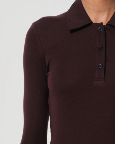 AGOLDE AMOS L/S JOHNNY collar polo TORO Bordeaux - KYOTO - AGOLDE
