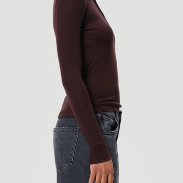 AGOLDE AMOS L/S JOHNNY collar polo TORO Bordeaux - KYOTO - AGOLDE