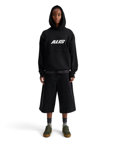 ALIS AORI HOODIE W/ CHEST LOGO Solid Black - KYOTO - ALIS