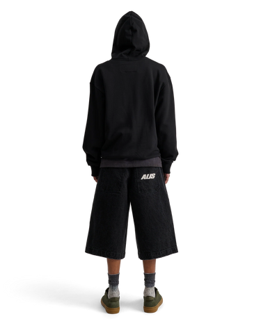 ALIS AORI HOODIE W/ CHEST LOGO Solid Black - KYOTO - ALIS