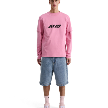 ALIS JERON ESSENTIAL T - SHIRT W/ LOGO Solid Pink - KYOTO - ALIS