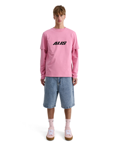 ALIS JERON ESSENTIAL T - SHIRT W/ LOGO Solid Pink - KYOTO - ALIS