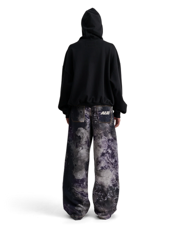 ALIS MALTO CROPPED HOODIE W/ PRINT Solid Black - KYOTO - ALIS