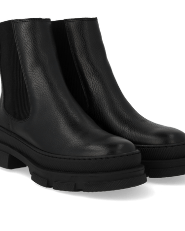 ANGULUS Chelsea boot with wool lining black - KYOTO - ANGULUS