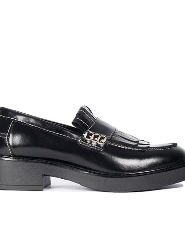 ANGULUS Chunky Penny loafer med frynser Black - KYOTO - ANGULUS