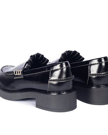 ANGULUS Chunky Penny loafer med frynser Black - KYOTO - ANGULUS