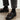 ANGULUS Chunky Penny loafer med frynser og kvastdetalje Black/Light Brown Backside - KYOTO - ANGULUS