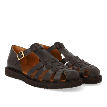 ANGULUS Klassisk Fisherman’s Sandal Dark Brown - KYOTO - ANGULUS