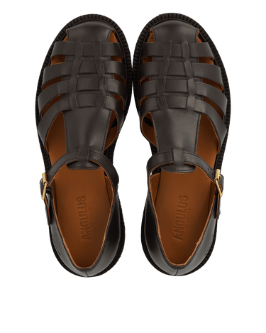 ANGULUS Klassisk Fisherman’s Sandal Dark Brown - KYOTO - ANGULUS