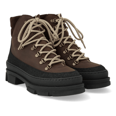 ANGULUS Lace - up boot with wool lining brown/black - KYOTO - ANGULUS