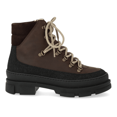ANGULUS Lace - up boot with wool lining brown/black - KYOTO - ANGULUS