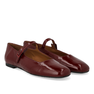 ANGULUS Mary Jane ballerina with a moderate square toe bordeaux - KYOTO - ANGULUS