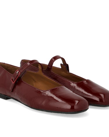 ANGULUS Mary Jane ballerina with a moderate square toe bordeaux - KYOTO - ANGULUS