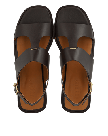 ANGULUS Sandal med dekorativ stikningsdetalje Dark Brown - KYOTO - ANGULUS