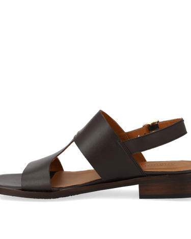 ANGULUS Sandal med dekorativ stikningsdetalje Dark Brown - KYOTO - ANGULUS