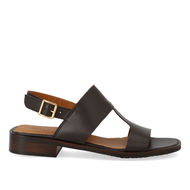 ANGULUS Sandal med dekorativ stikningsdetalje Dark Brown - KYOTO - ANGULUS