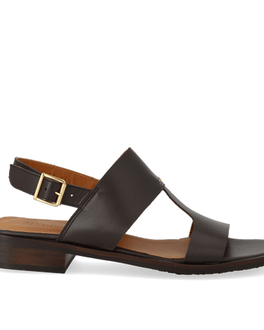 ANGULUS Sandal med dekorativ stikningsdetalje Dark Brown - KYOTO - ANGULUS