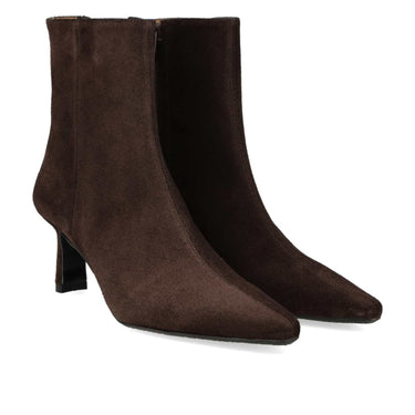 ANGULUS Sculptural ankle boot BROWN with a pointed toe - KYOTO - ANGULUS
