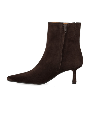 ANGULUS Sculptural ankle boot BROWN with a pointed toe - KYOTO - ANGULUS