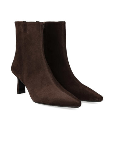 ANGULUS Sculptural ankle boot BROWN with a pointed toe - KYOTO - ANGULUS