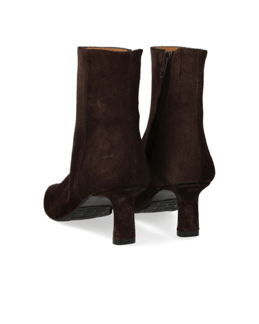 ANGULUS Sculptural ankle boot BROWN with a pointed toe - KYOTO - ANGULUS