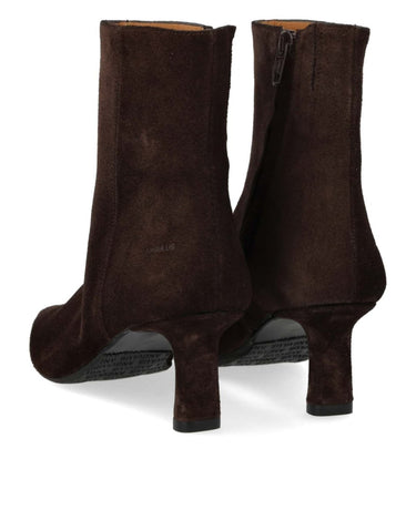 ANGULUS Sculptural ankle boot BROWN with a pointed toe - KYOTO - ANGULUS