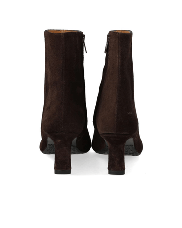 ANGULUS Sculptural ankle boot BROWN with a pointed toe - KYOTO - ANGULUS