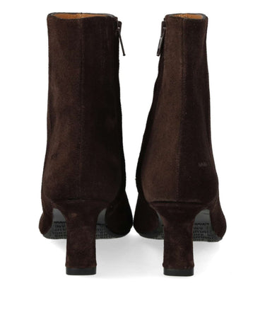 ANGULUS Sculptural ankle boot BROWN with a pointed toe - KYOTO - ANGULUS