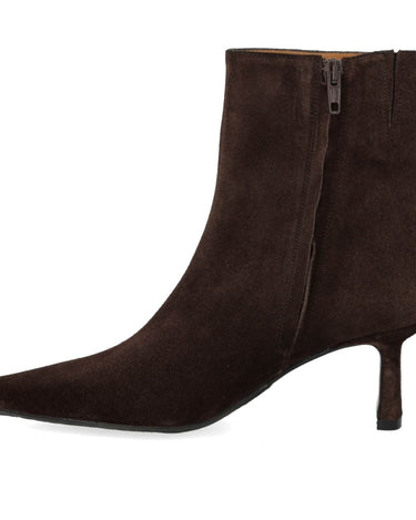 ANGULUS Sculptural ankle boot BROWN with a pointed toe - KYOTO - ANGULUS