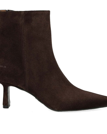 ANGULUS Sculptural ankle boot BROWN with a pointed toe - KYOTO - ANGULUS