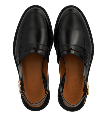 ANGULUS Sling - back loafer Black - KYOTO - ANGULUS