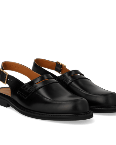 ANGULUS Sling - back loafer Black - KYOTO - ANGULUS