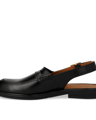 ANGULUS Sling - back loafer Black - KYOTO - ANGULUS