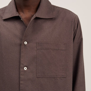 ANOTHER ASPECT Raw Silk 2.1 L/S Shirt Brown - KYOTO - ANOTHER ASPECT