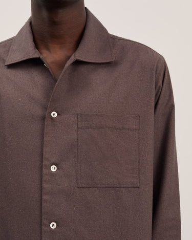 ANOTHER ASPECT Raw Silk 2.1 L/S Shirt Brown - KYOTO - ANOTHER ASPECT