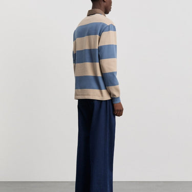 ANOTHER ASPECT Rugby Polo 1.0, Blue Sand Stripe - KYOTO - ANOTHER ASPECT