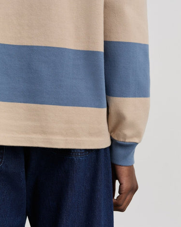ANOTHER ASPECT Rugby Polo 1.0, Blue Sand Stripe - KYOTO - ANOTHER ASPECT