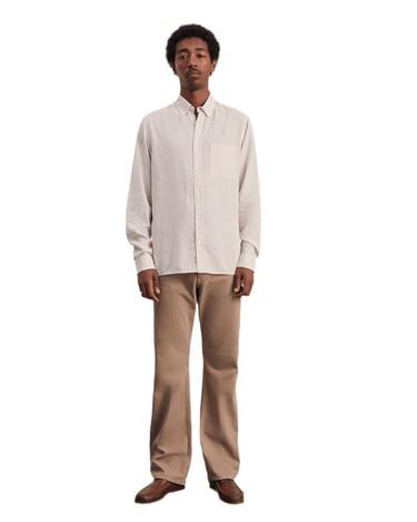 ANOTHER ASPECT Shirt 1.0, Ecru Brown Stripe - KYOTO - ANOTHER ASPECT