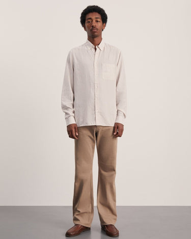 ANOTHER ASPECT Shirt 1.0, Ecru Brown Stripe - KYOTO - ANOTHER ASPECT