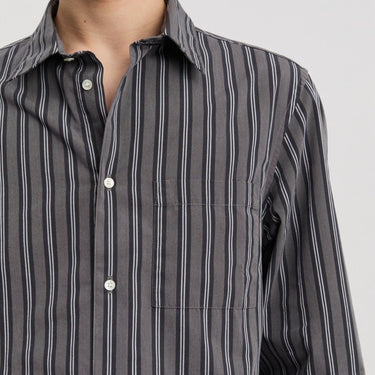 ANOTHER ASPECT Shirt 3.0, Charcoal Stripe - KYOTO - ANOTHER ASPECT